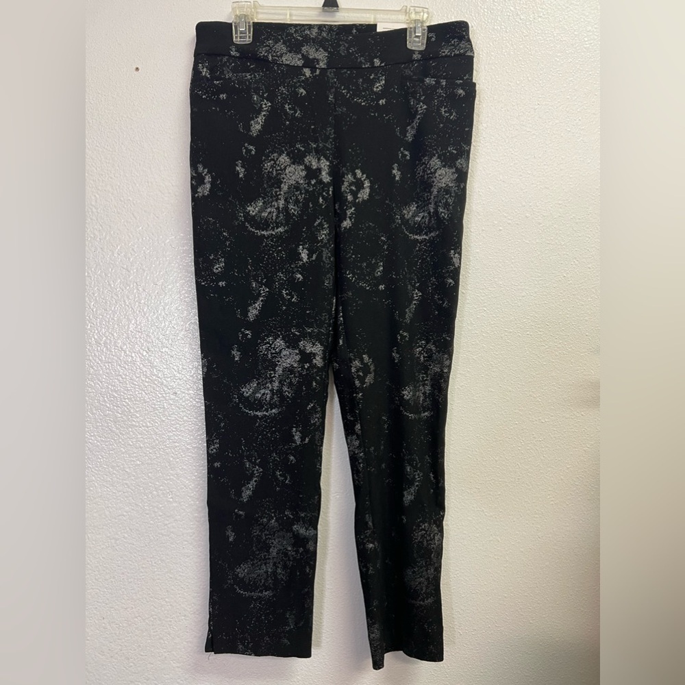 Chico’s So Slimming Brigitte Slim Leg Pull On Pants - Black Silver